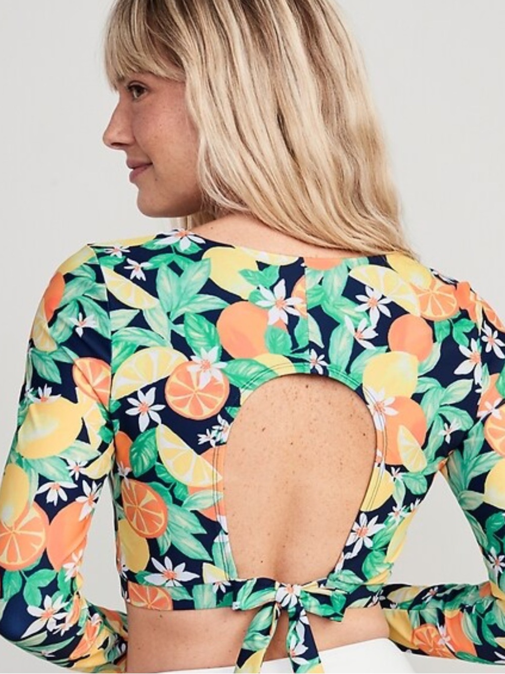Old Navy Citrus Fruit Rashguard Bikini Set - Medium Top / Small Bottom